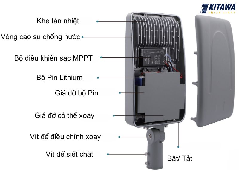 Đèn đường công trình năng lượng mặt trời 60W Giva - GV.60