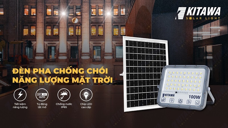 Đèn pha chống chói năng lượng mặt trời 100W - DP15.100