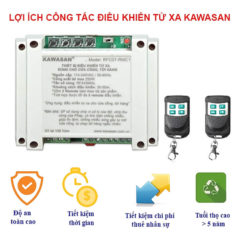 Công Tắc Điều Khiển Từ Xa Động Cơ Đảo Chiều 1 Pha 220V RFC07-RMC1_2