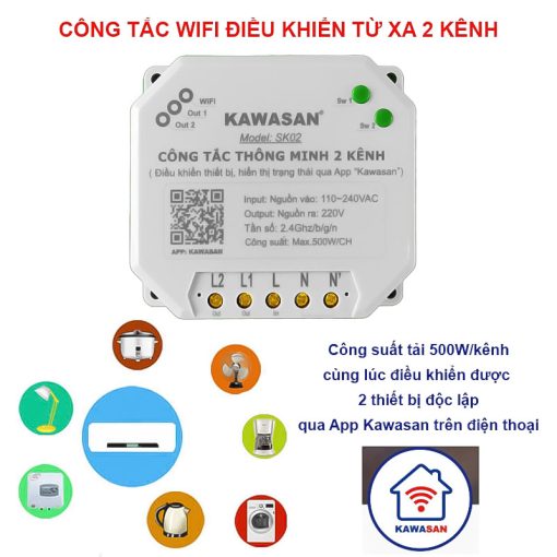 Công Tắc Wifi Thông Minh 2 Kênh SK02_1