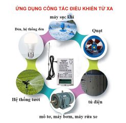 Công tắc điều khiển từ xa - 2 kênh, anten dài, gồm remote, RF2KB 12V-RM4B