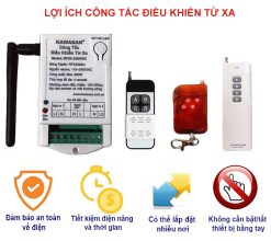 Công tắc điều khiển từ xa - 2 kênh, anten ngắn, gồm remote, RF2K 12V-RM4B_3