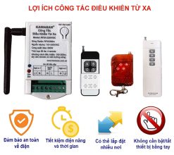 Công tắc điều khiển từ xa - 2 kênh, anten ngắn, gồm remote, RF2K 12V-RM4D_1