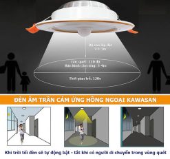 ĐÈN LED ÂM TRẦN CẢM ỨNG HỒNG NGOẠI DSB7W T_V (VIỀN VÀNG)_4