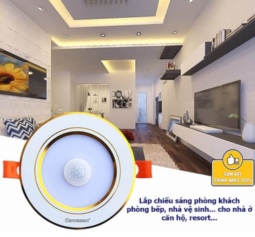 ĐÈN LED ÂM TRẦN CẢM ỨNG HỒNG NGOẠI DSB7W T_V (VIỀN VÀNG)_4