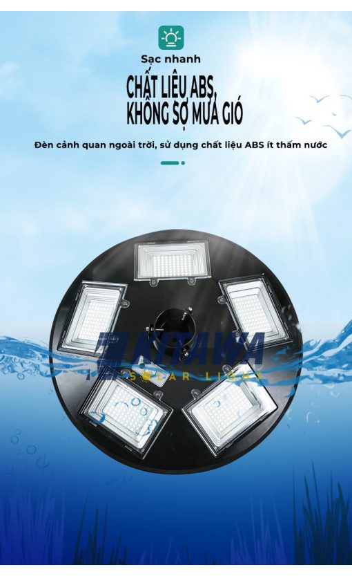 Đèn Năng Lượng Mặt Trời Kitawa UFO 200W Plus - UF1200P ( 60.000 mAH)