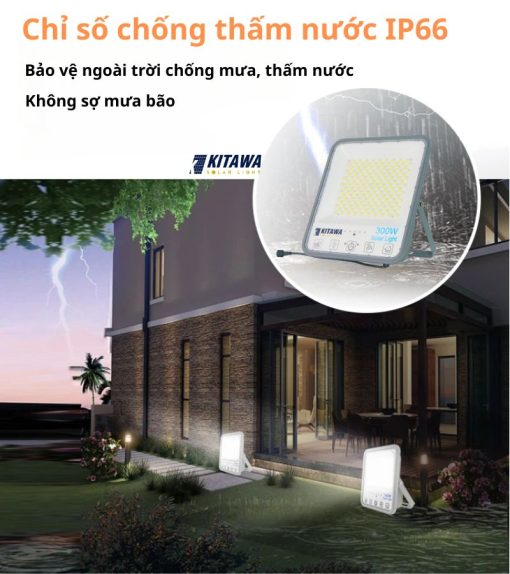 Đèn Pha Năng Lượng Mặt Trời 300W Bọc Cầu KITAWA - DP11300