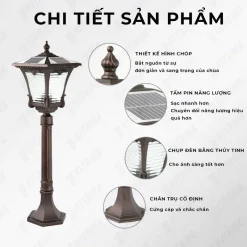 Đèn Sân Vườn Năng Lượng Mặt Trời SV203