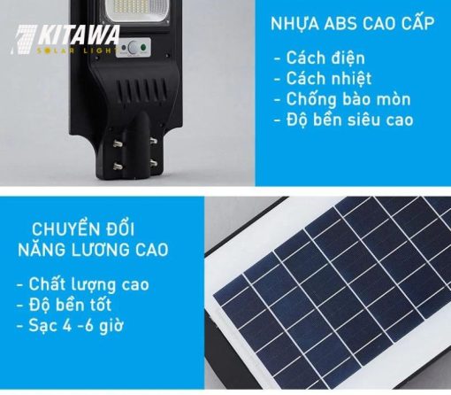 Đèn đường năng lượng mặt trời liền thể LT6120 nhiều khoang Kitawa