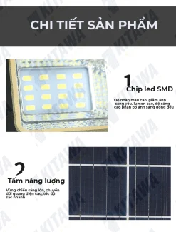 Đèn pha năng lượng mặt trời Kitawa 100W DP6100