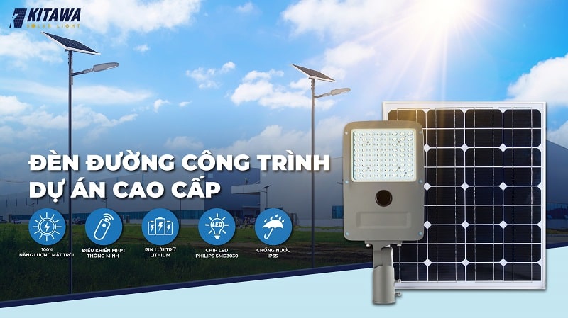 Đèn đường công trình năng lượng mặt trời 50W Sonic - SN.50