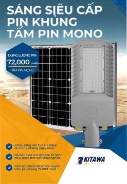 Đèn Đường Năng Lượng Mặt Trời Hình Bàn Chải BC4200- Tấm Pin Mono