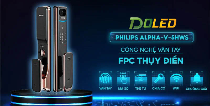 Khóa cửa vân tay Philips Alpha-V-5HWS (3)