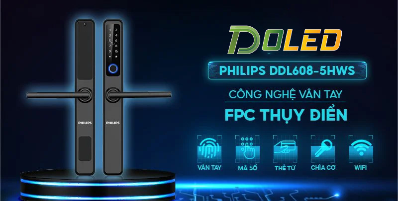 Khóa vân tay cửa nhôm Philips DDL608-5HWS (3)