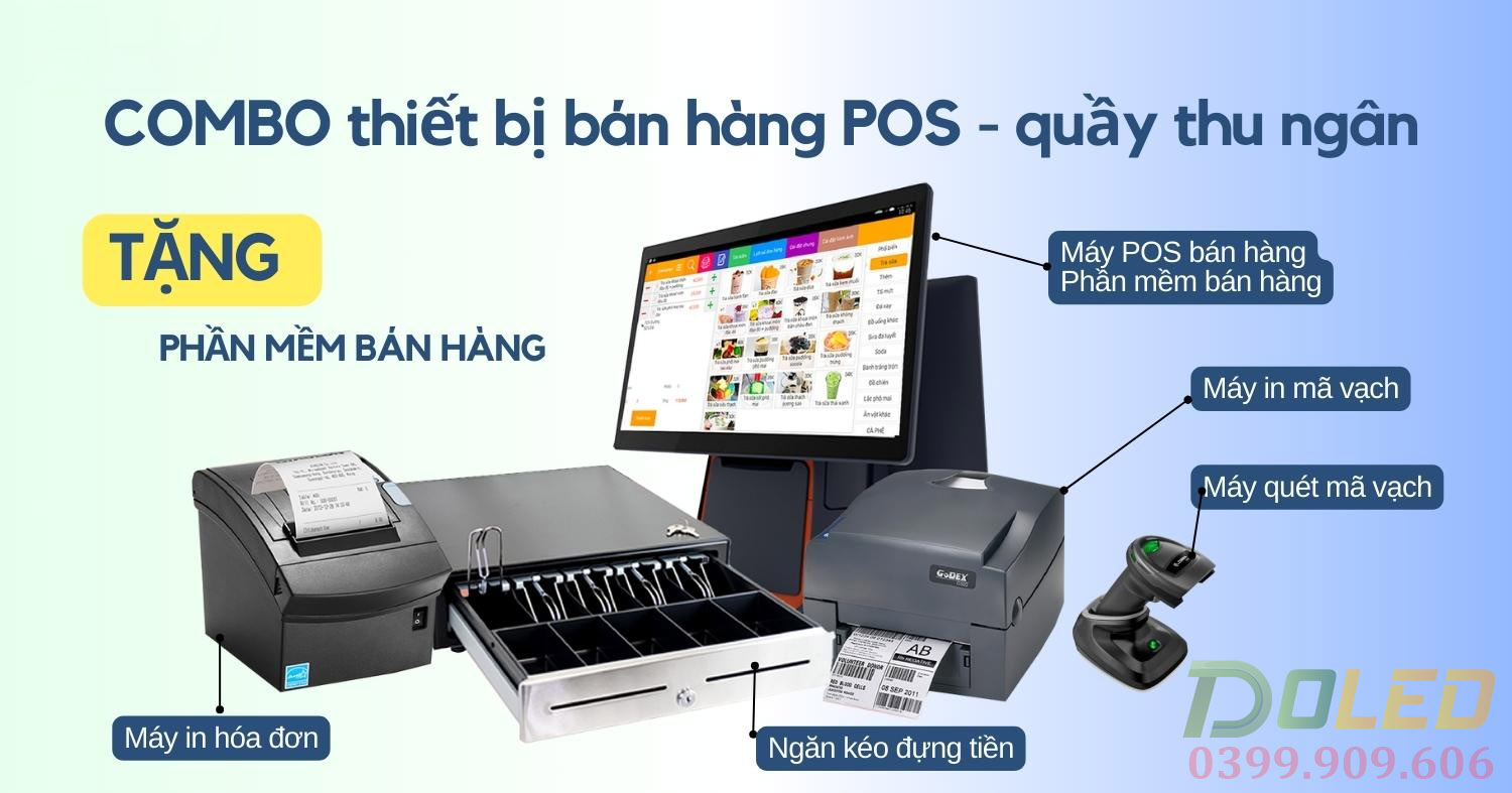 Combo Máy POS bán hàng tại Doled