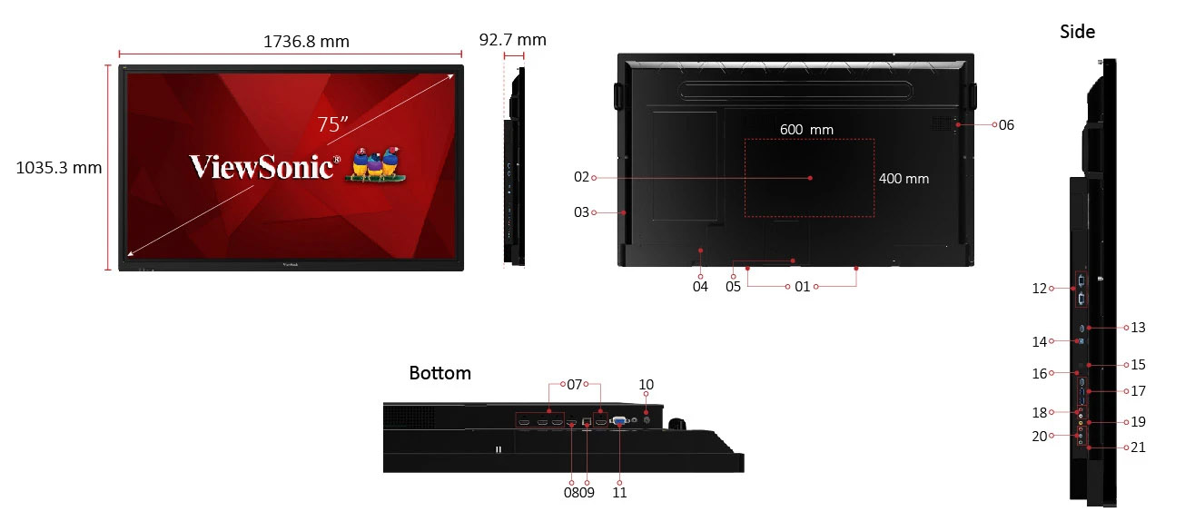 Màn hình tương tác 75 Inch Viewsonic IFP7500 (2)